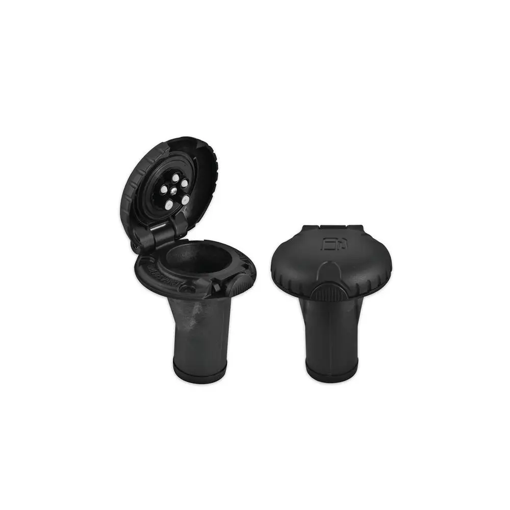Boat Deck Filler Cap - 1.5" Hose ID - Black Plastic - Straight Body - ATT99DFCCSB1